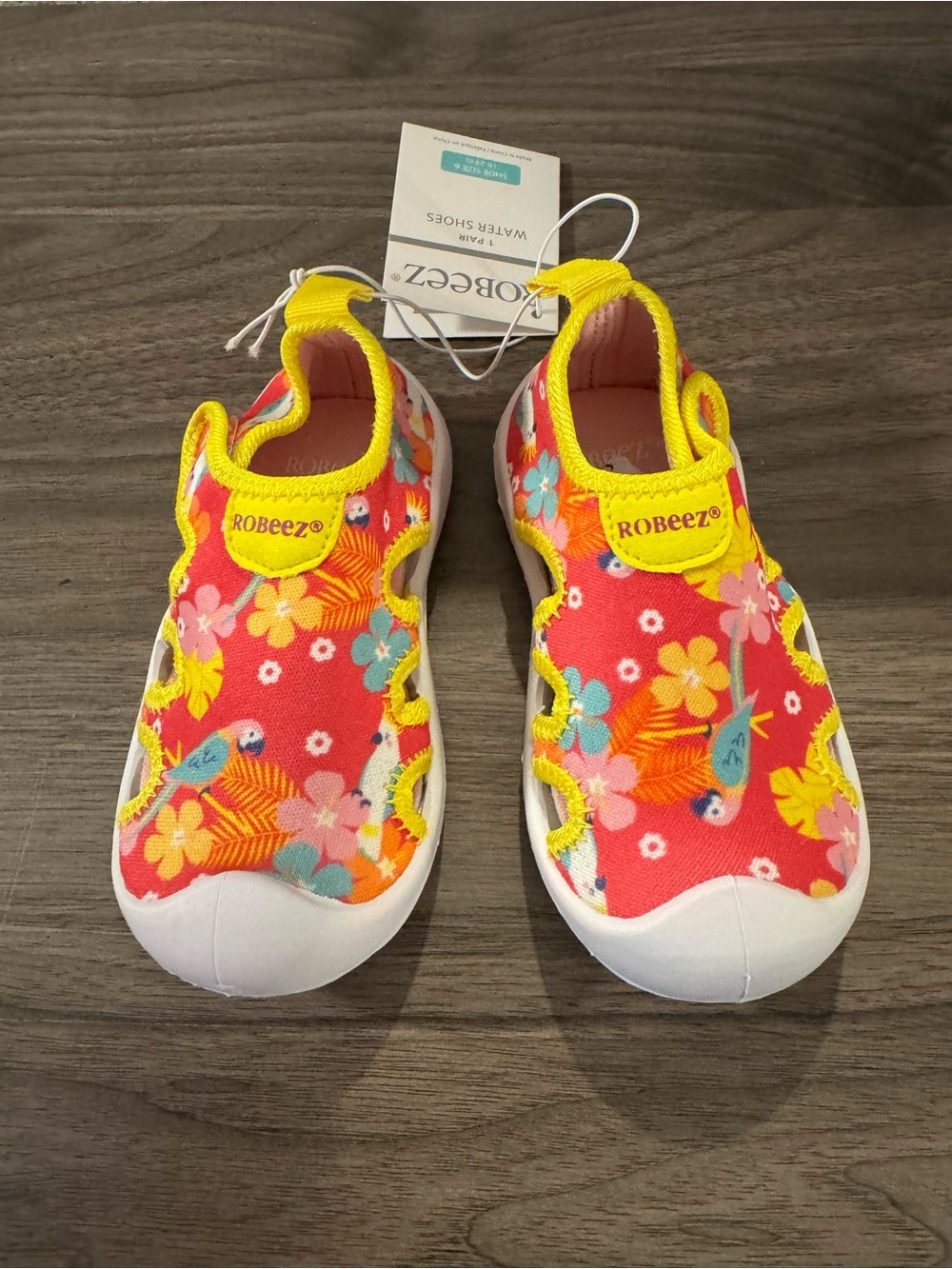 Robeez Aloha Vibes Kids Water Shoes with Yellow Trim